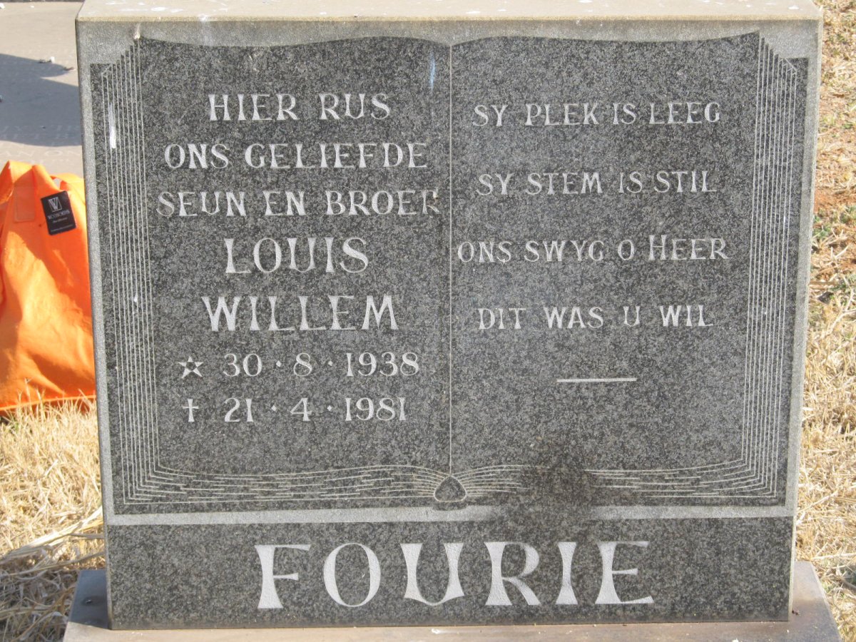FOURIE Louis Willem 1938-1981