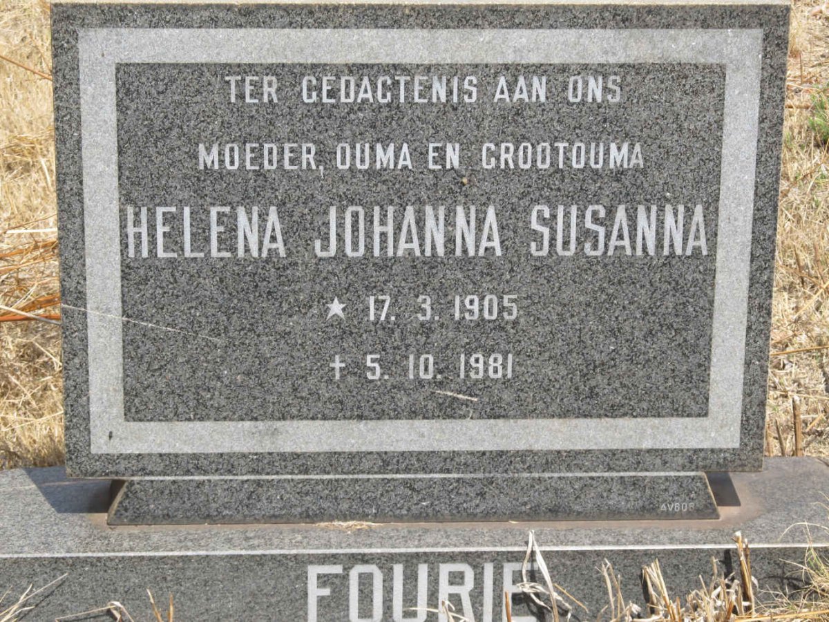 FOURIE Helena Johanna Susanna 1905-1981