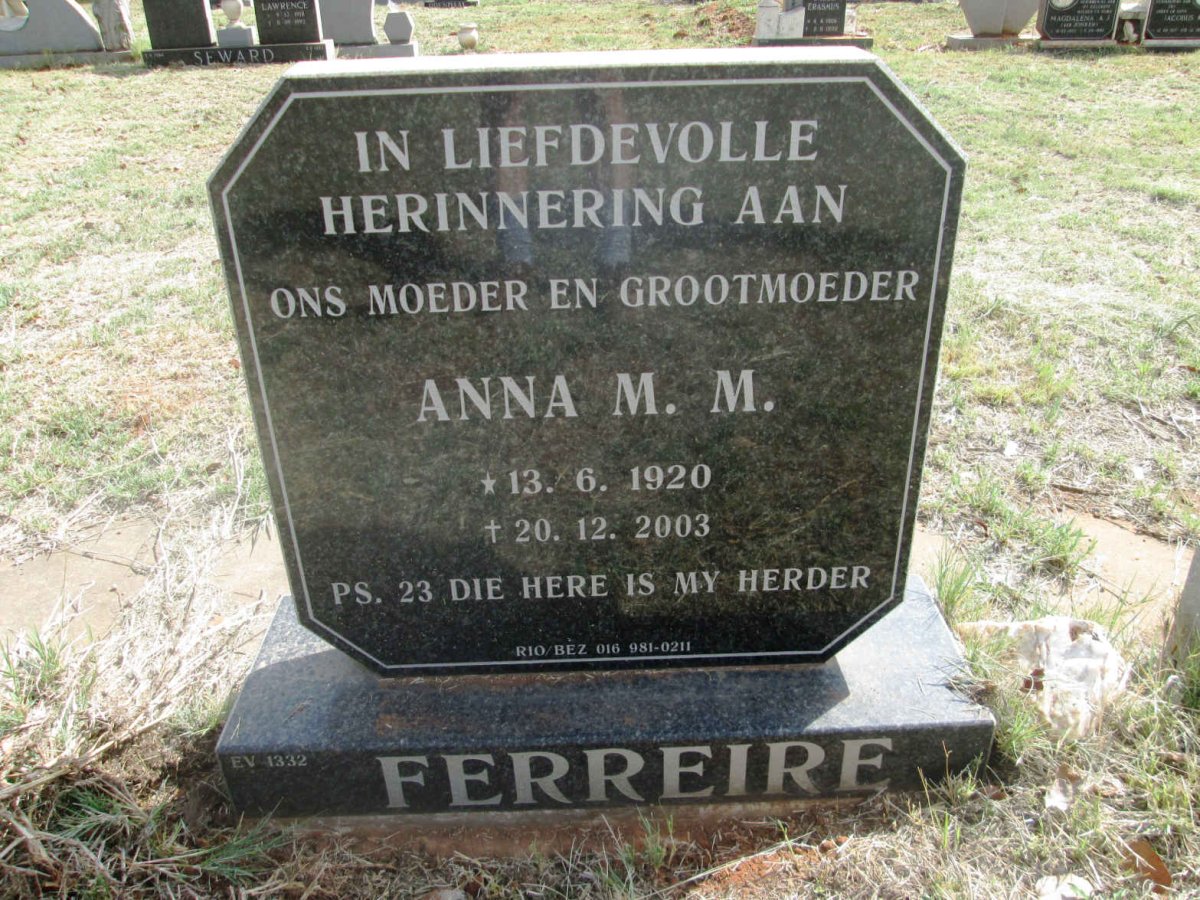 FERREIRE Anna M.M. 1920-2003