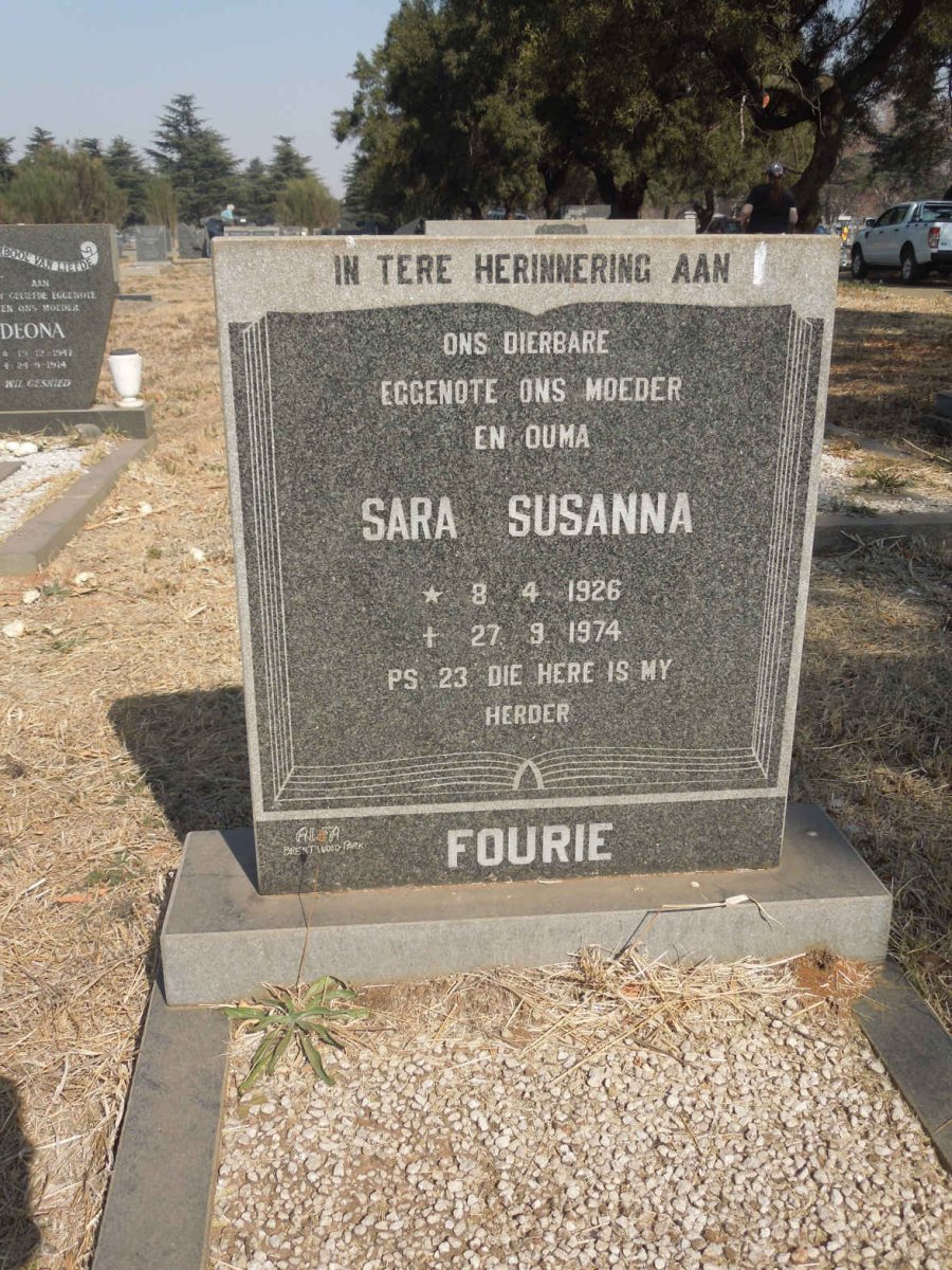 FOURIE Sara Susanna 1926-1974