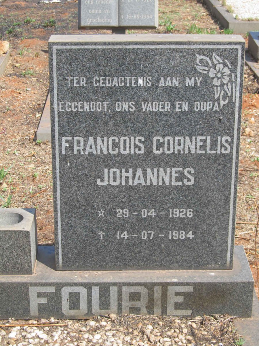 FOURIE Francois Cornelis Johannes 1926-1984