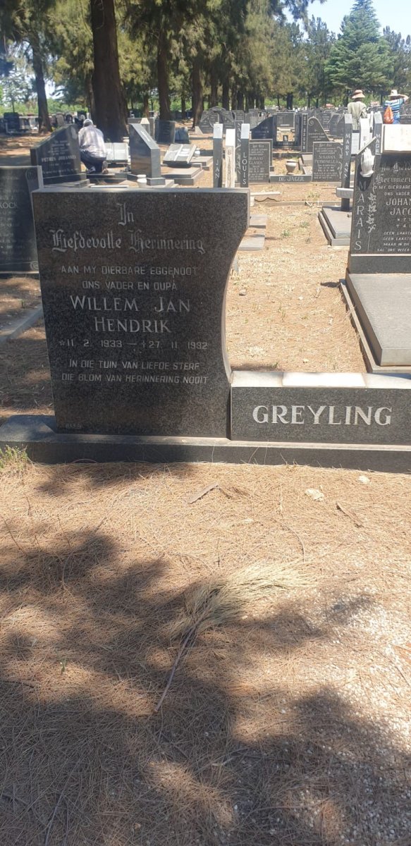GREYLING Willem Jan Hendrik 1933-1992