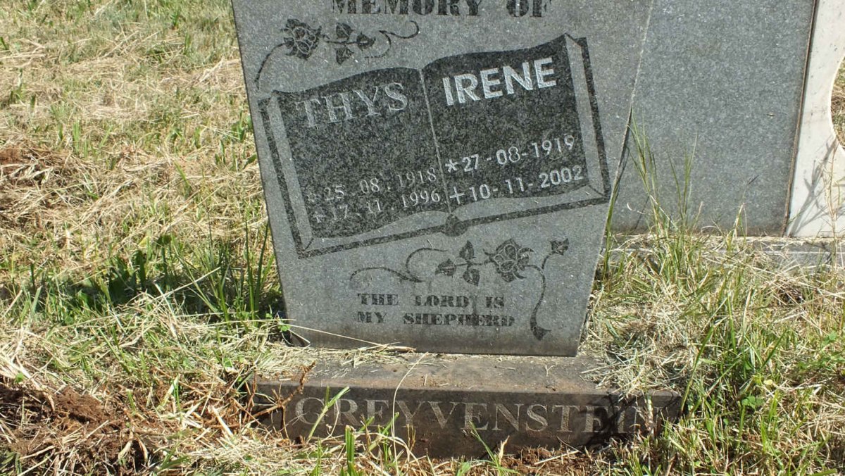 GREYVENSTEIN Thys 1918-1996 &amp; Irene 1919-2002