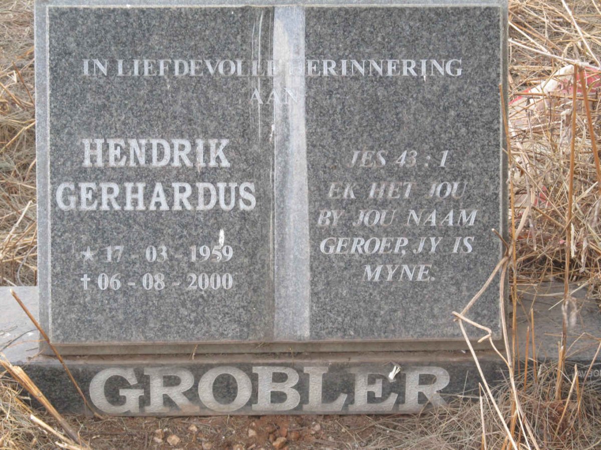 GROBLER Hendrik Gerhardus 1959-2000