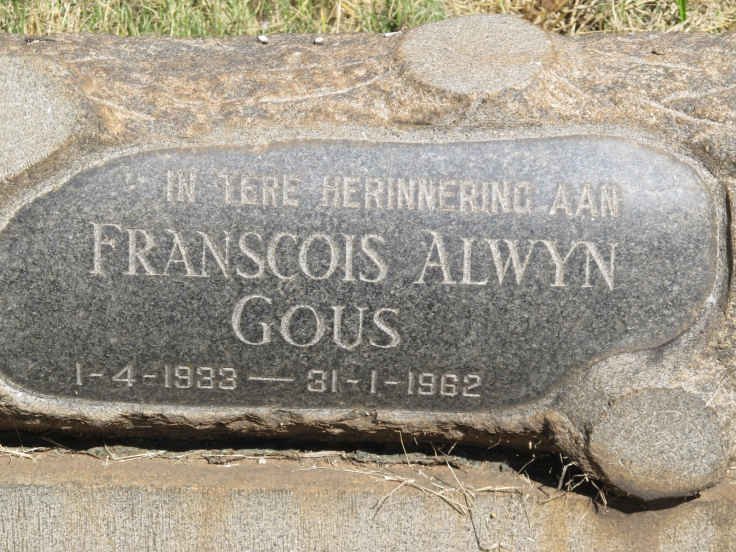 GOUS Franscois Alwyn 1933-1962