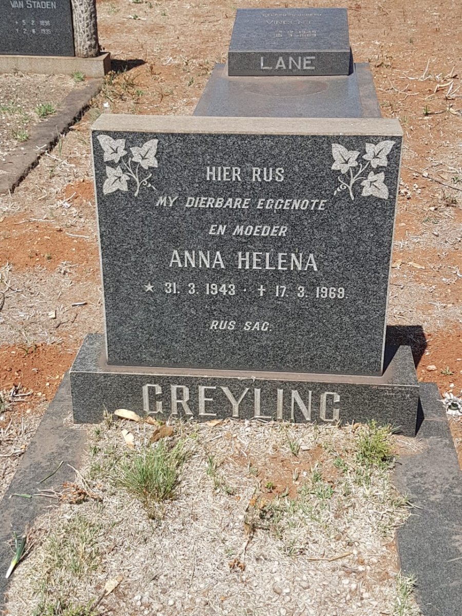 GREYLING Anna Helena 1943-1969