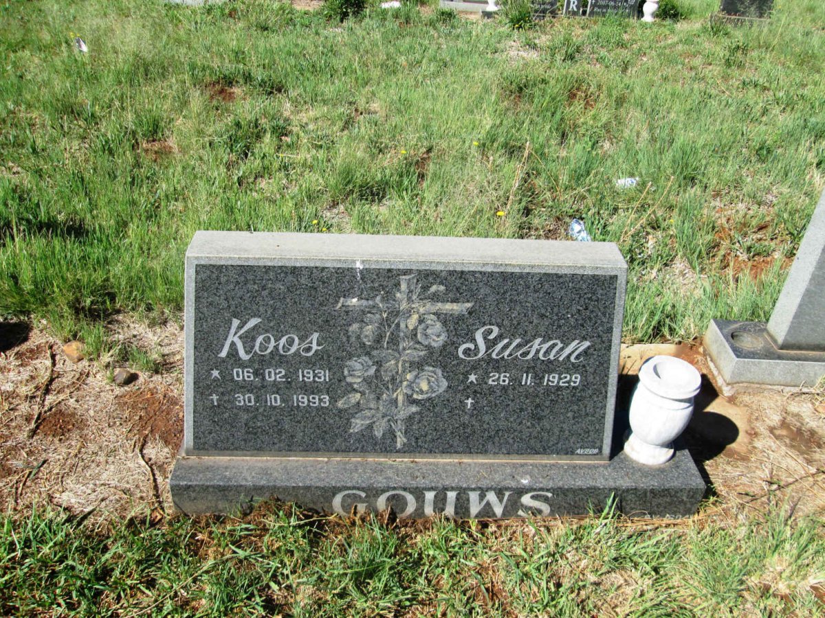GOUWS Koos 1931-1993 &amp; Susan 1929-