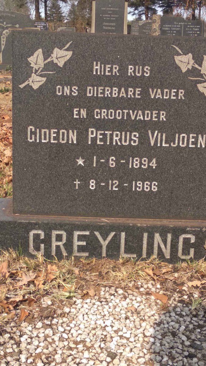 GREYLING Gideon Petrus Viljoen 1894-1966