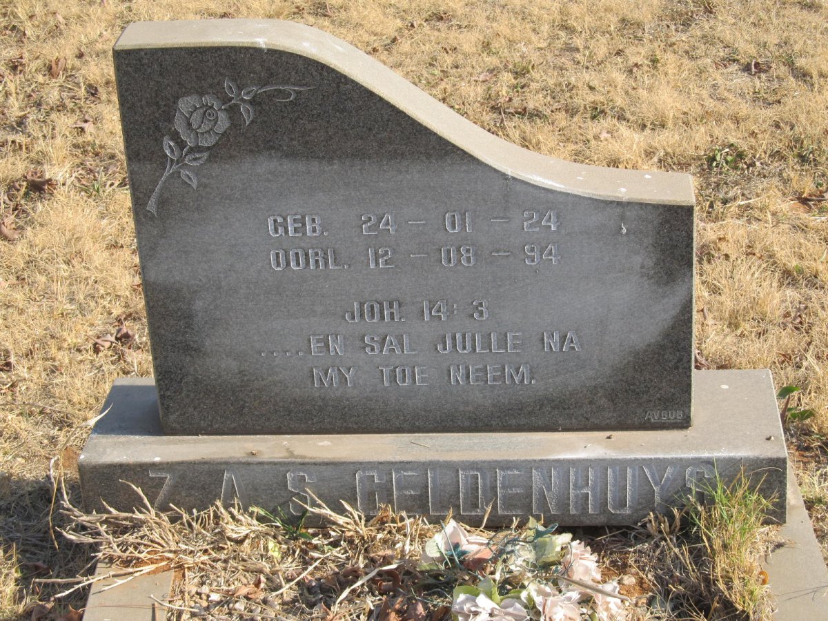 GELDENHUYS Z.A.S. 1924-1994