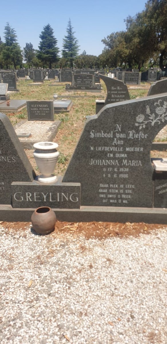 GREYLING Johanna Maria 1938-1986