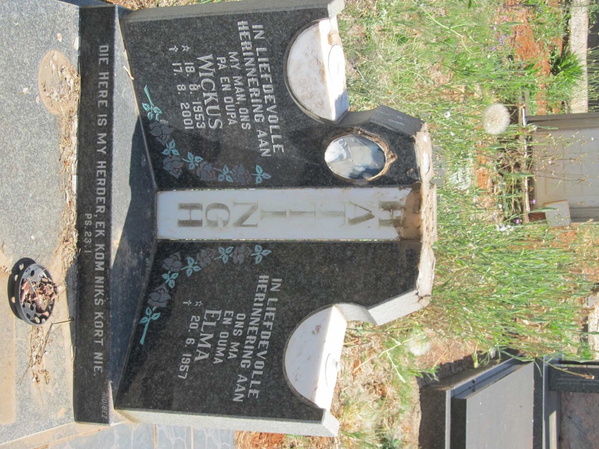 HATTINGH Wickus 1953-2001 &amp; Elma 1957-