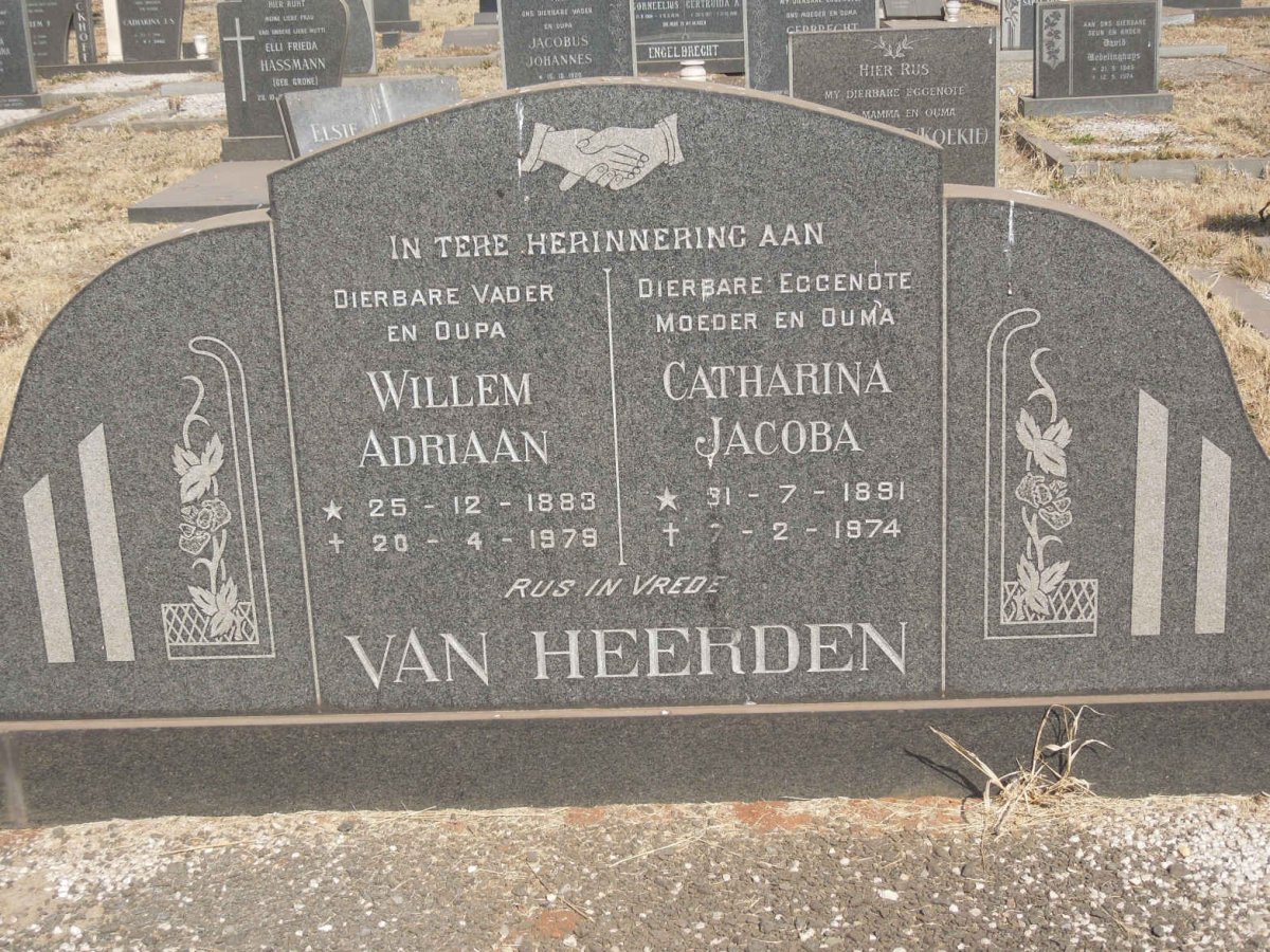 HEERDEN Willem Adriaan, van 1883-1979 &amp; Catharina Jacoba 1891-1974