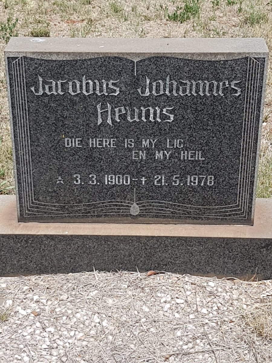 HEUNIS Jacobus Johannes 1900-1978