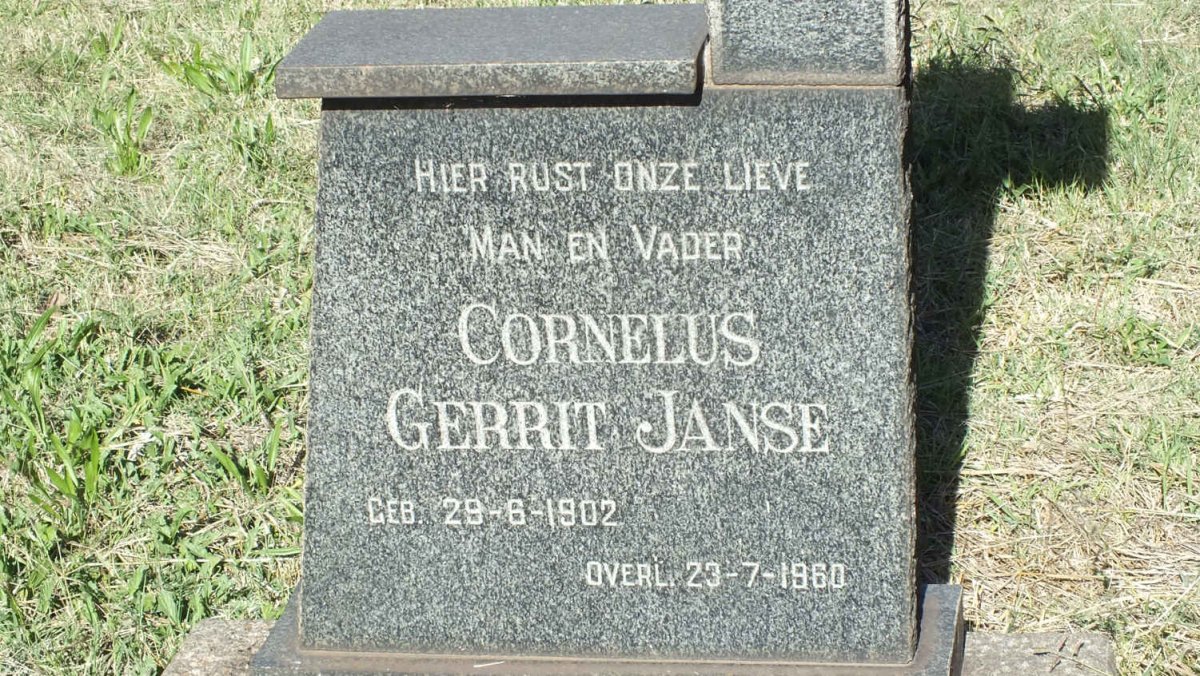 JANSE Cornelus Gerrit 1902-1960