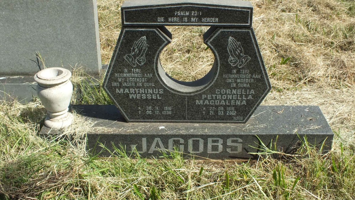 JACOBS Marthinus Wessel 1916-1996 &amp; Cornelia Petronella Magdalena 1918-2002