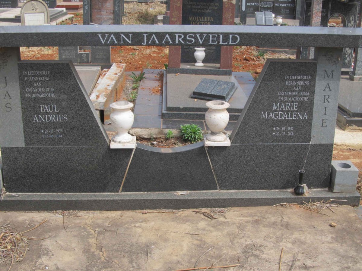 JAARSVELD Paul Andries, van 1937-2014 &amp; Marie Magdalena 1942-2001