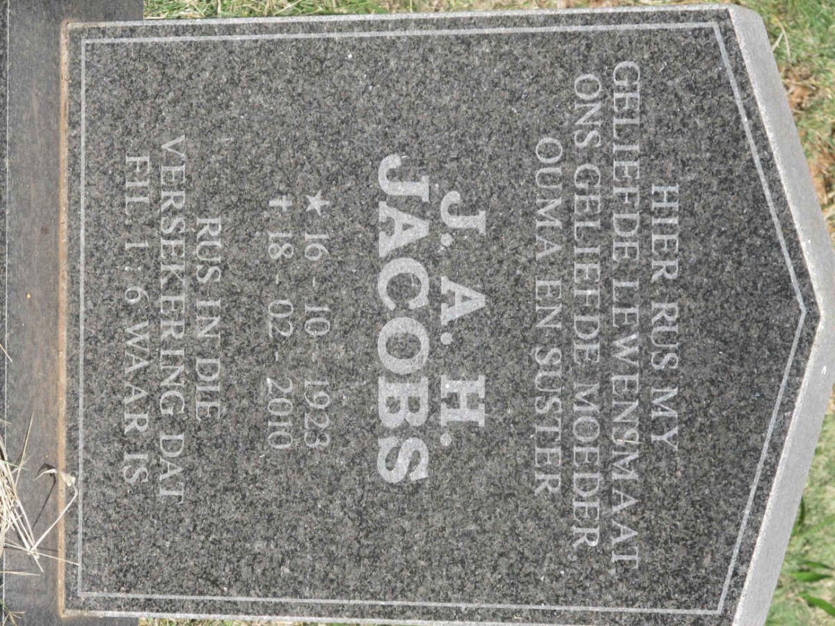 JACOBS J.A.H. 1923-2010
