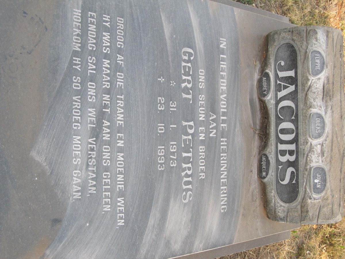 JACOBS Gert Petrus 1973-1993