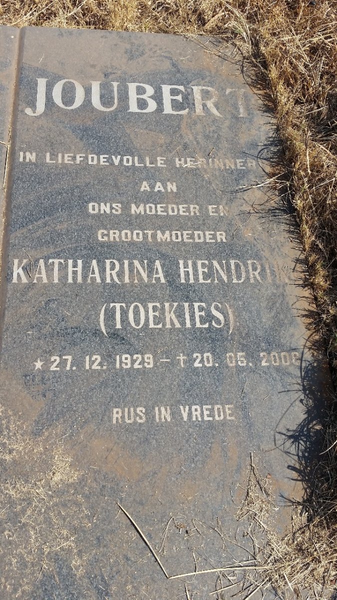JOUBERT Katharina Hendrika 1929-2006