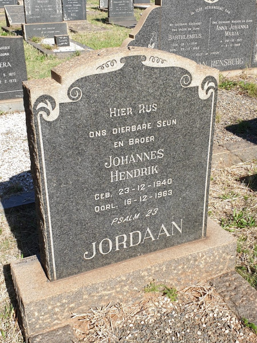 JORDAAN Johannes Hendrik 1940-1963