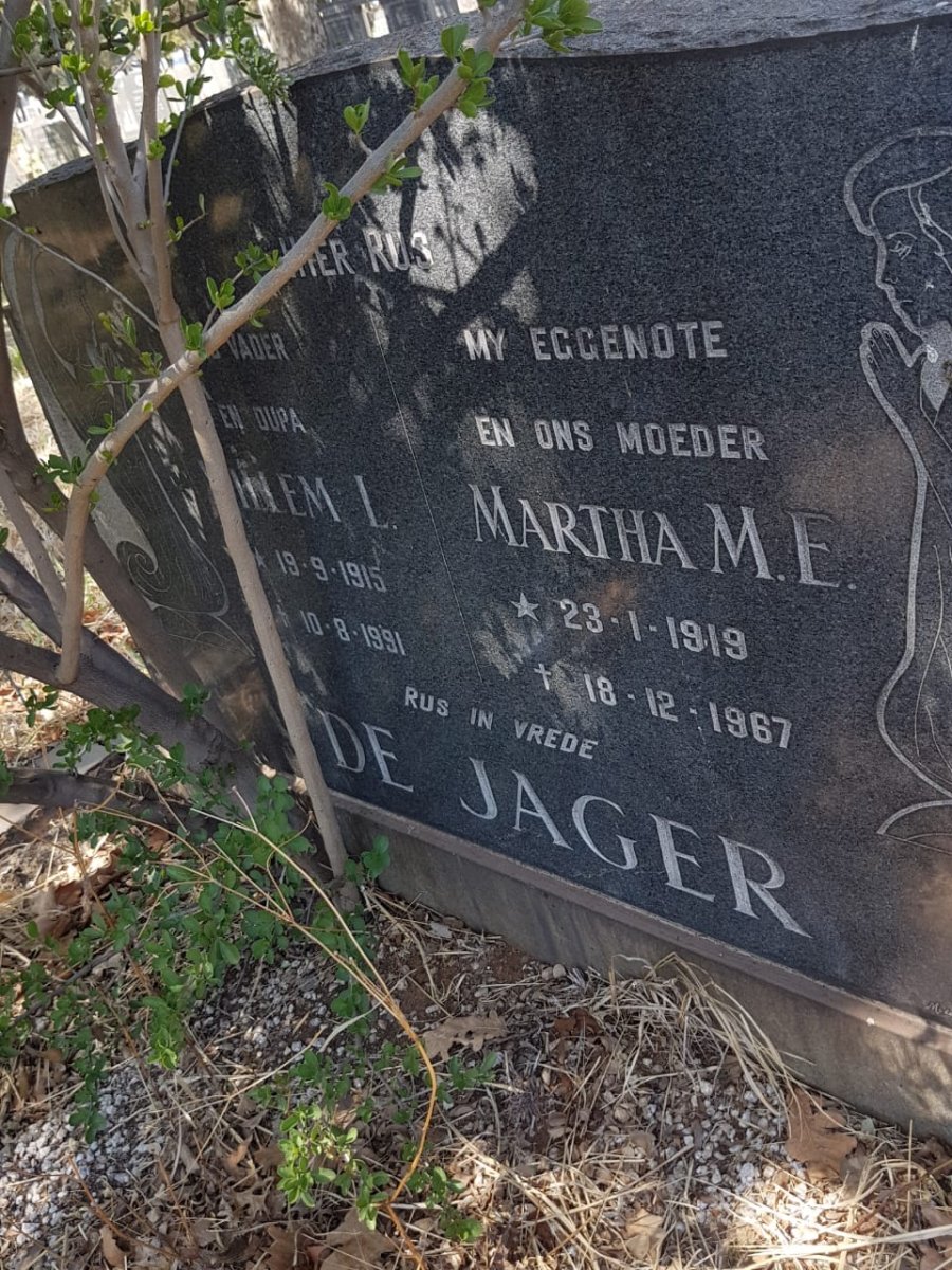 JAGER Willem L., de 1915-1991 &amp; Martha M.E. 1919-1967