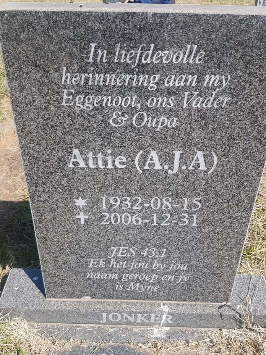 JONKER Attie A.J.A. 1932-2006