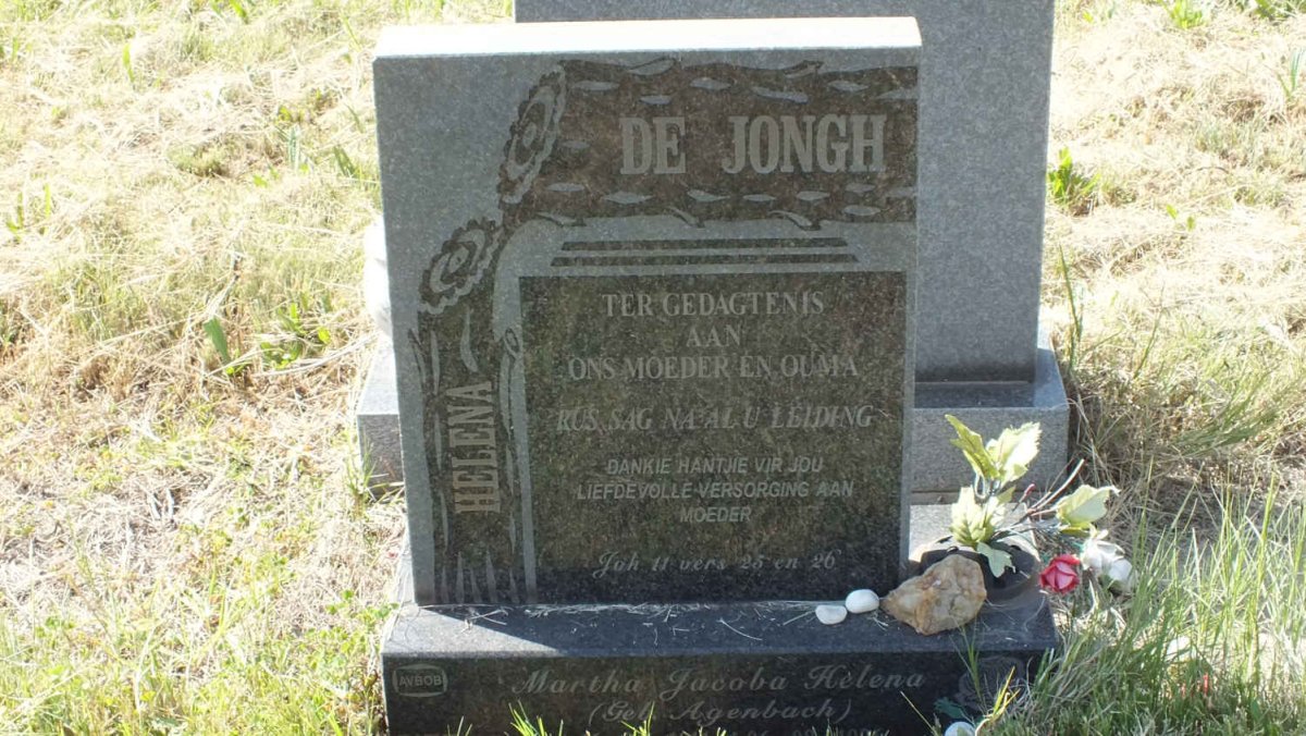 JONGH Martha Jacoba Helena, de nee AGENBACH