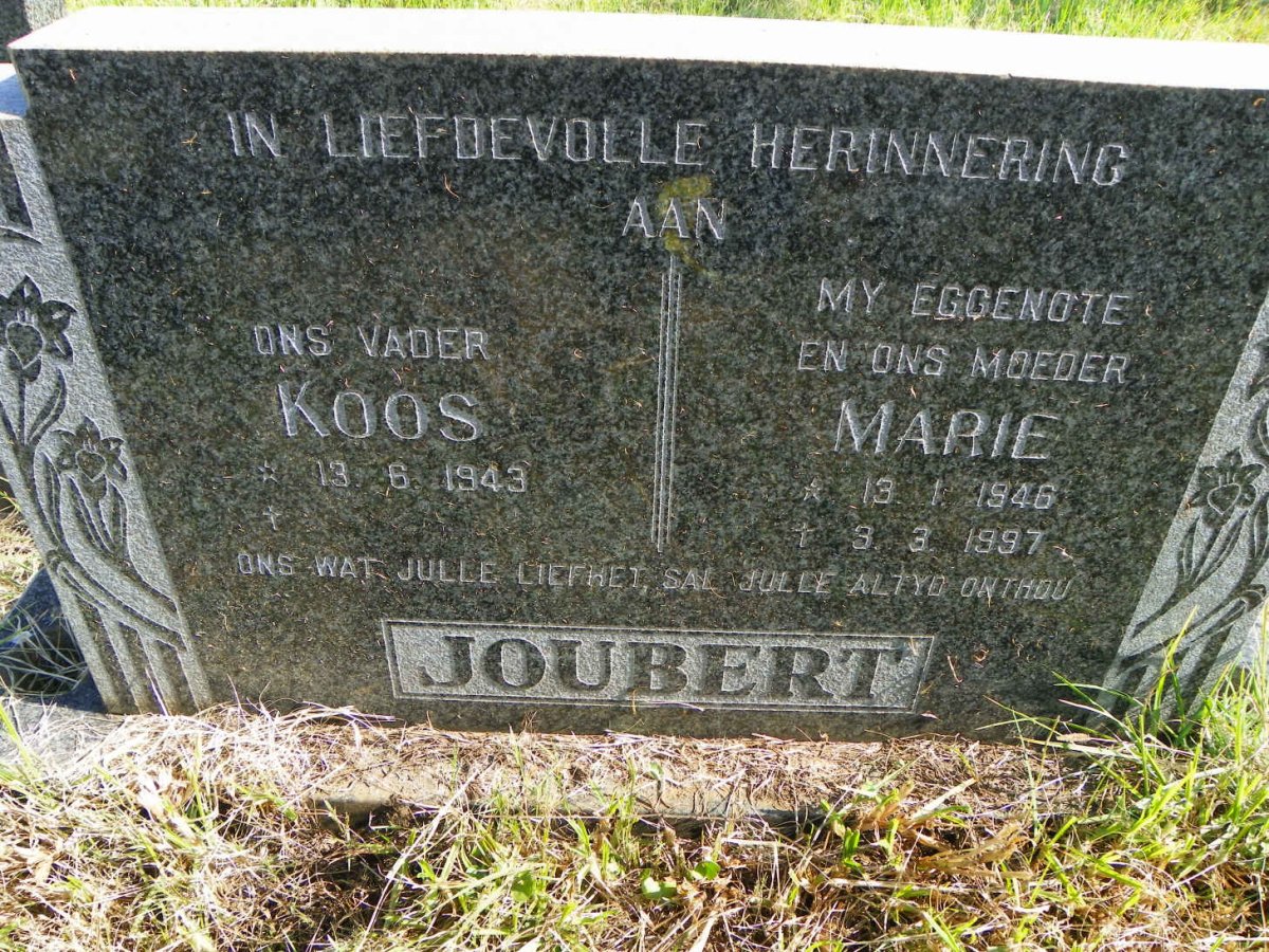 JOUBERT Koos 1943- &amp; Marie 1946-1997