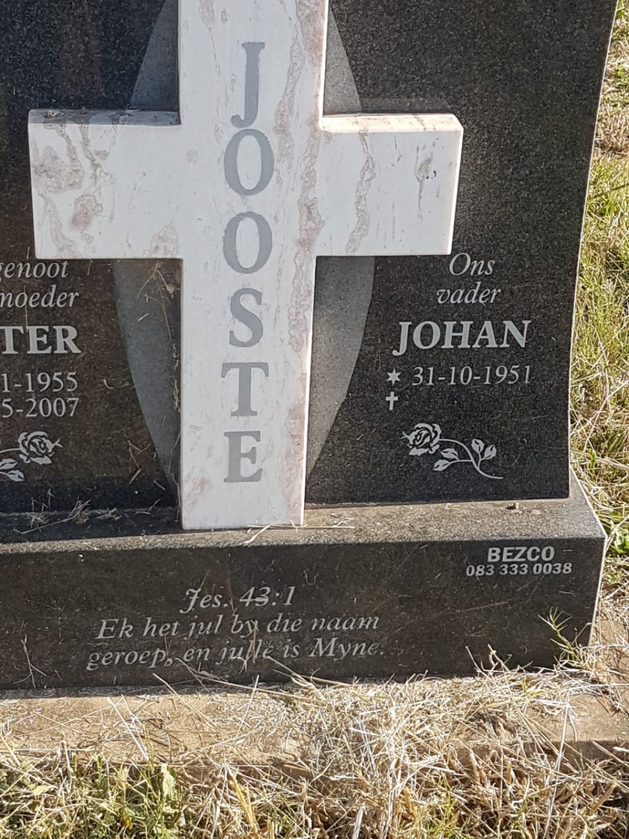 JOOSTE Johan 1951- &amp; Hester 1955-2007