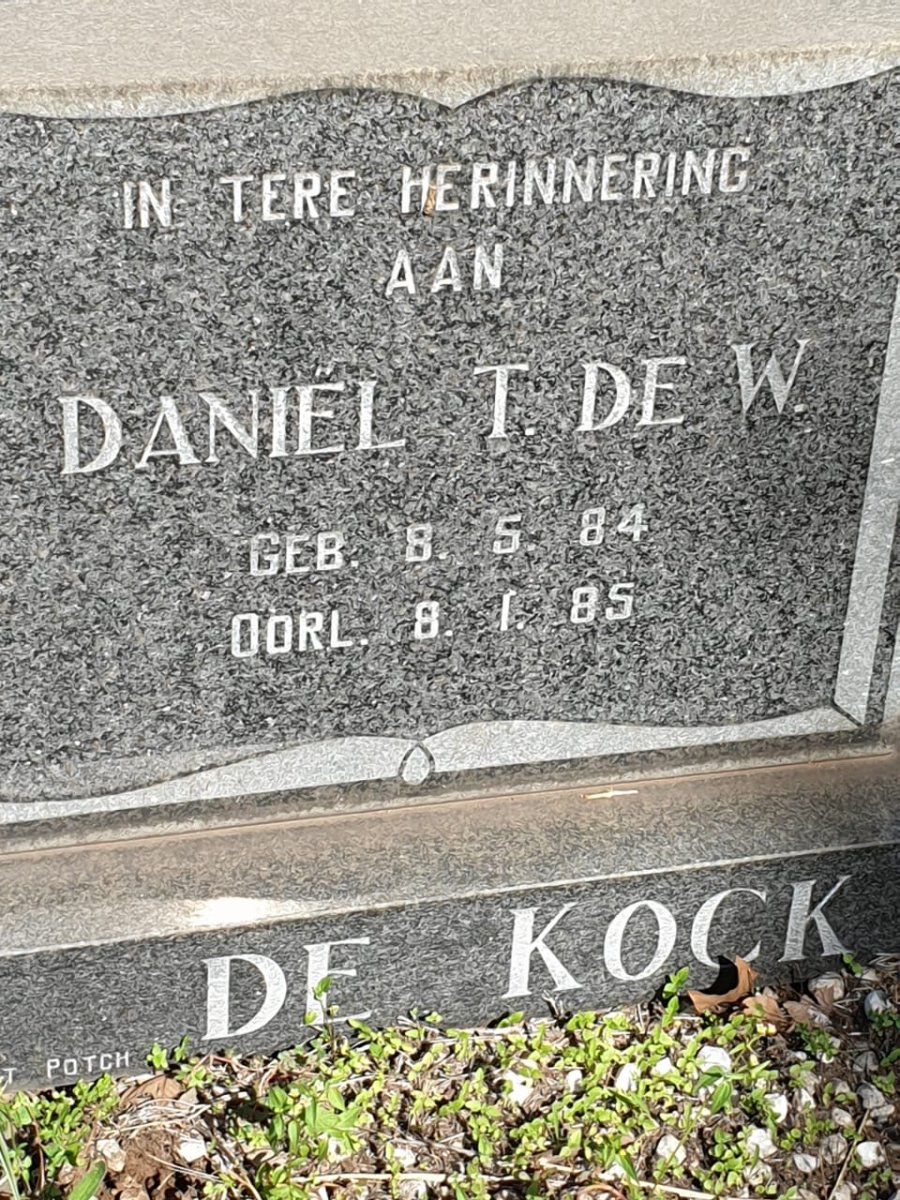 KOCK Daniel T. de W., de 1984-1985