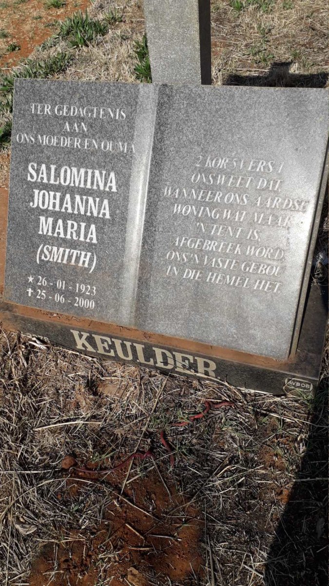 KEULDER Salomina Johanna Maria nee SMITH 1923-2000