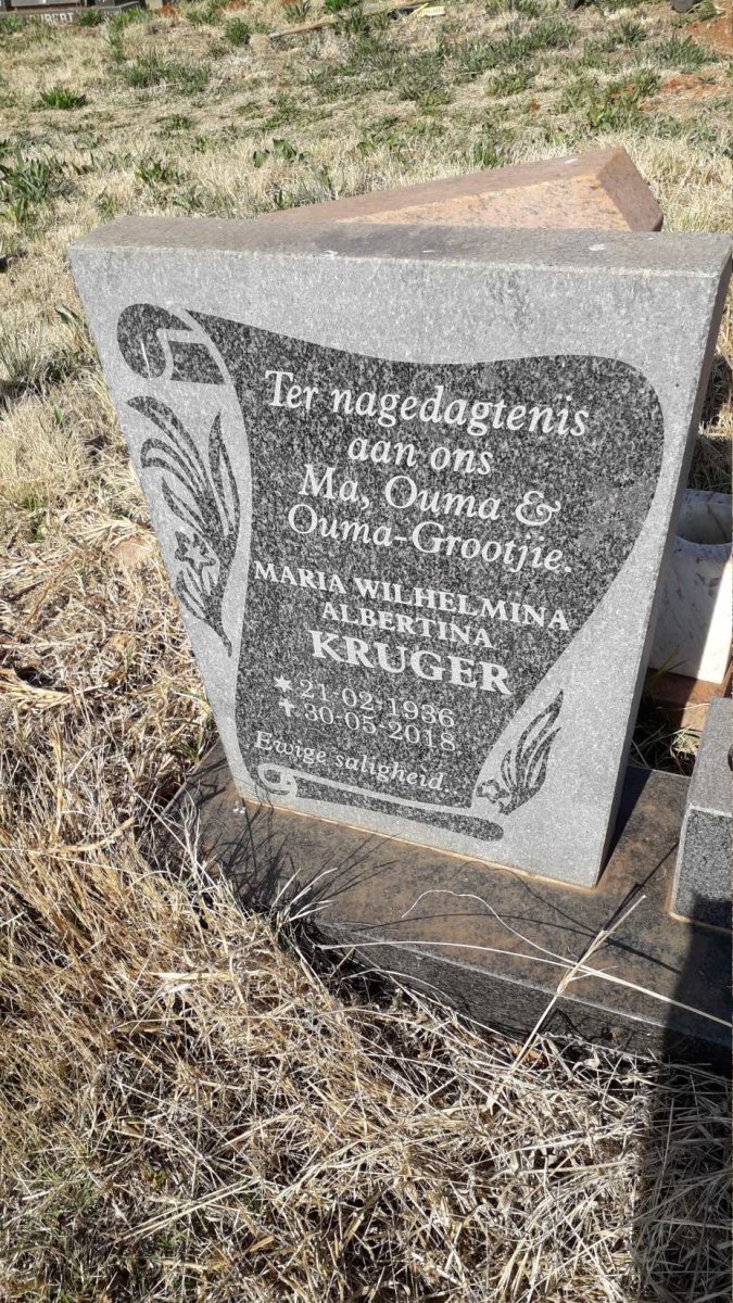 KRUGER Maria Wilhelmina Albertina 1936-2018