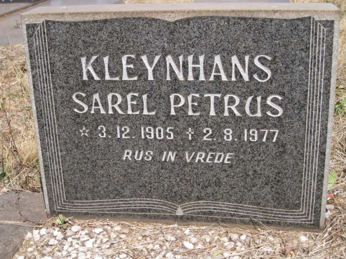 KLEYNHANS Sarel Petrus 1905-1977