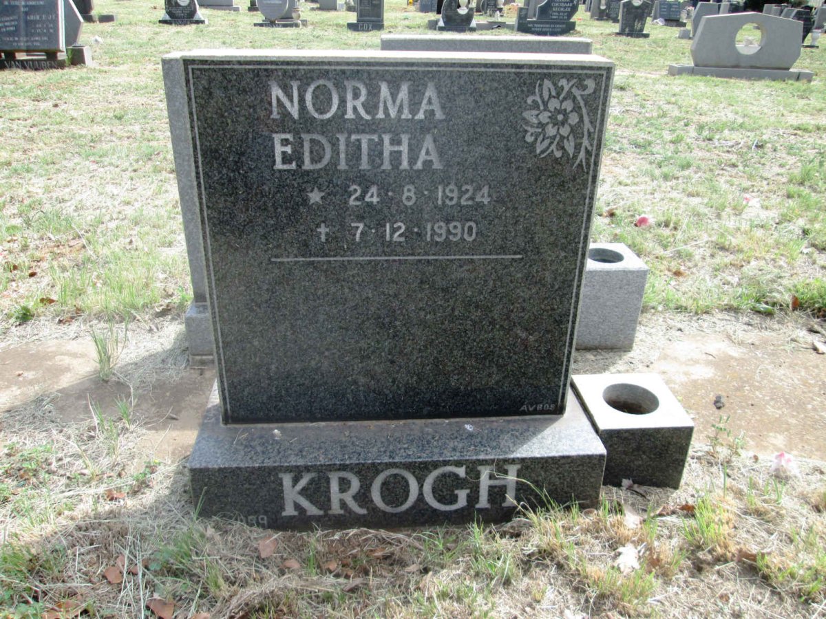 KROGH Norma Editha 1924-1990