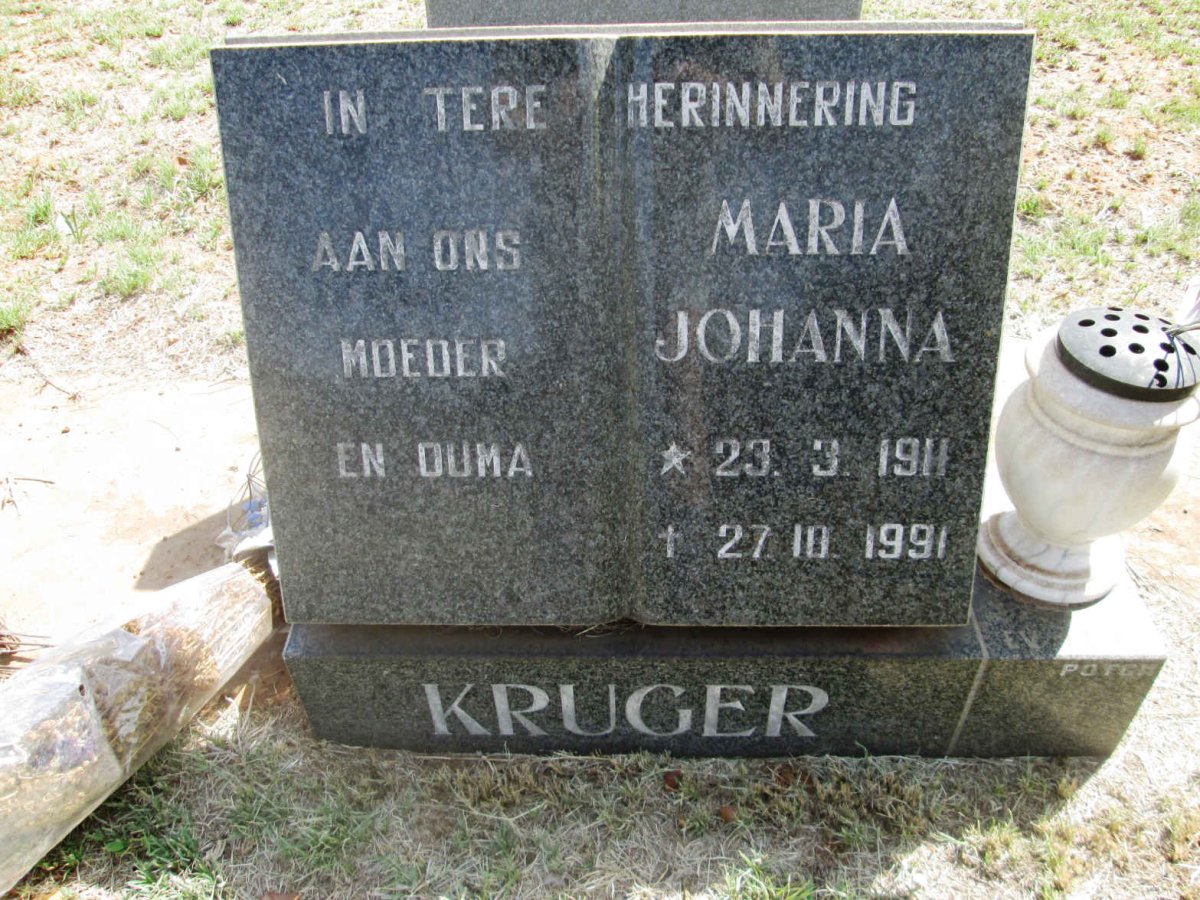 KRUGER Maria Johanna 1911-1991