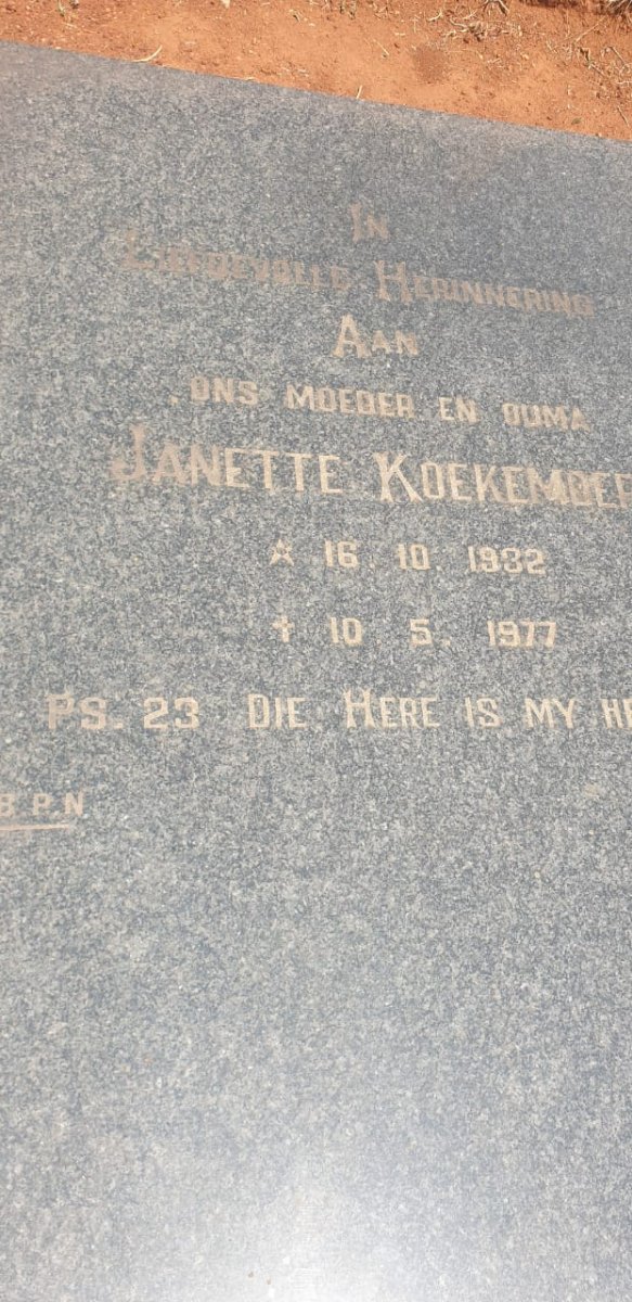 KOEKEMOER Janette 1932-1977