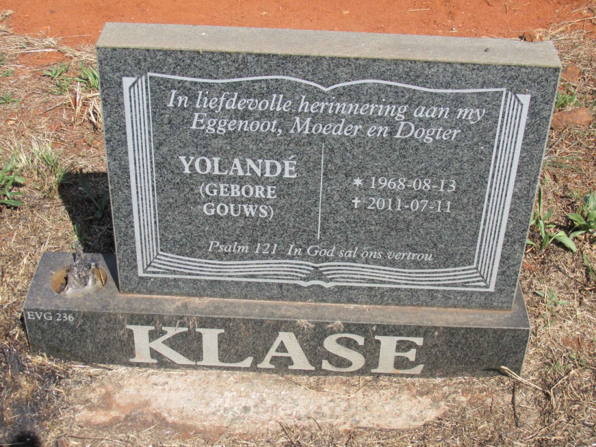 KLASE Yolande nee GOUWS 1968-2011