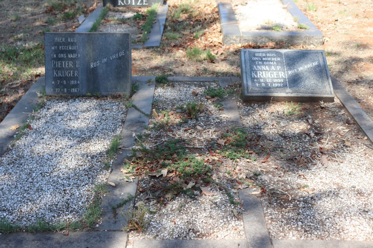 KRUGER Pieter H. 1884-1967 & Anna A.P. 1899-1992