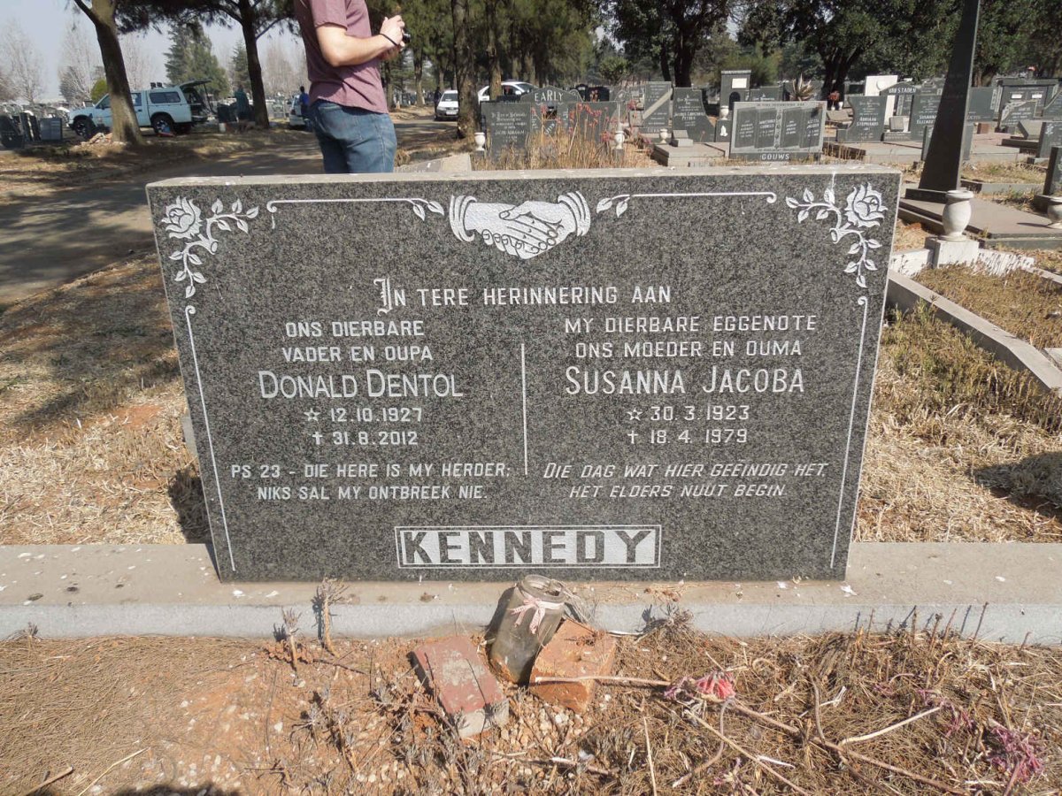 KENNEDY Donald Dentol 1927-2012 &amp; Susanna Jacoba 1923-1979