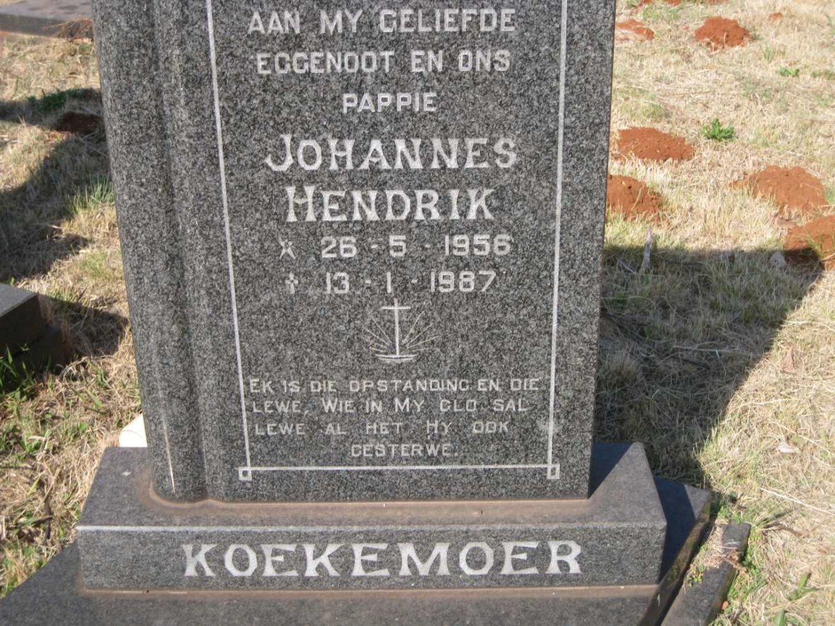 KOEKEMOER Johannes Hendrik 1956-1987