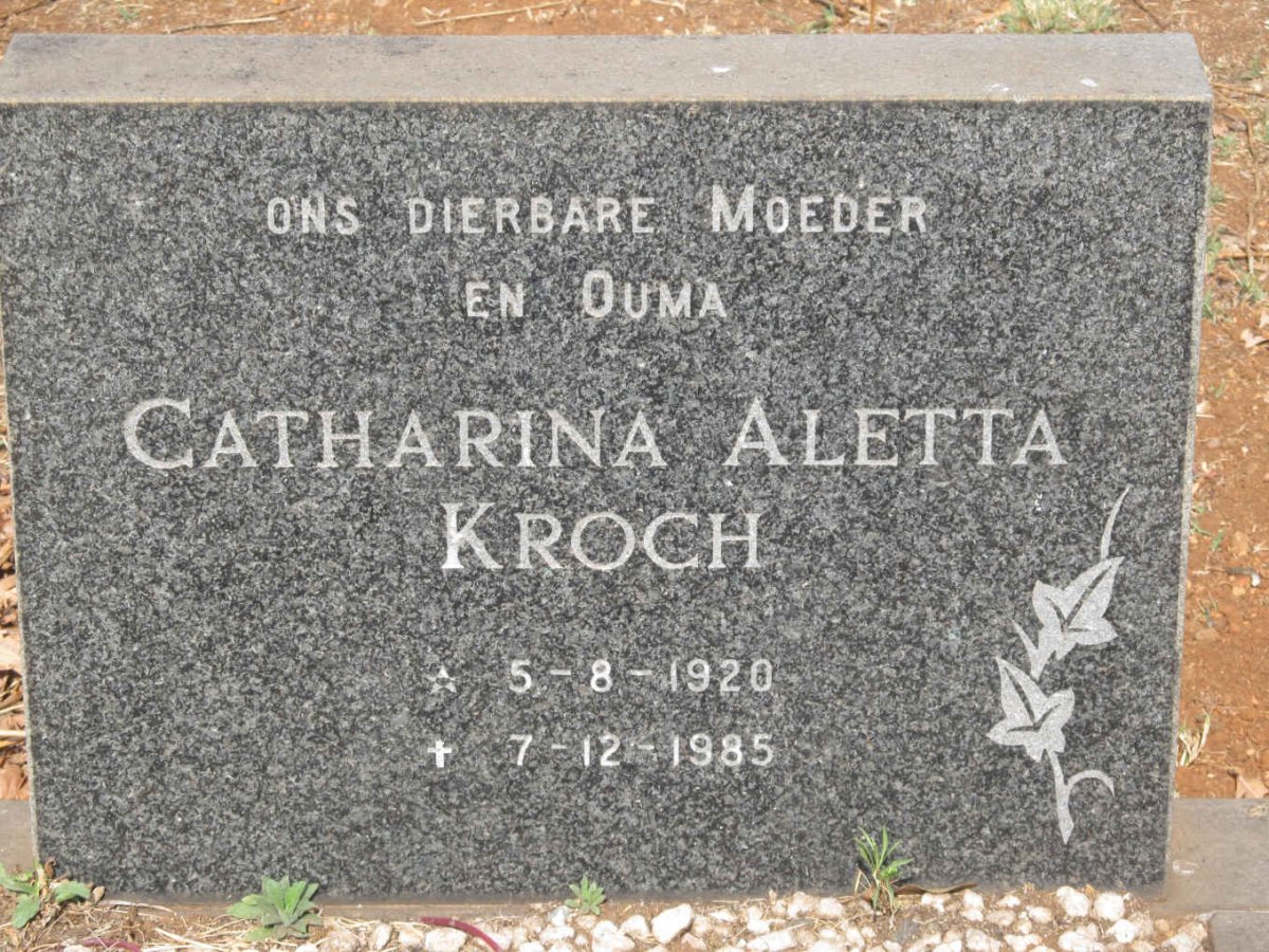 KROCH Catharina Aletta 1920-1985