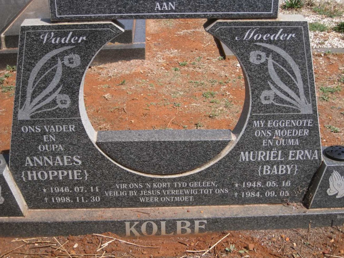 KOLBE Annaes 1946-1998 &amp; Muriel Erna 1948-1984