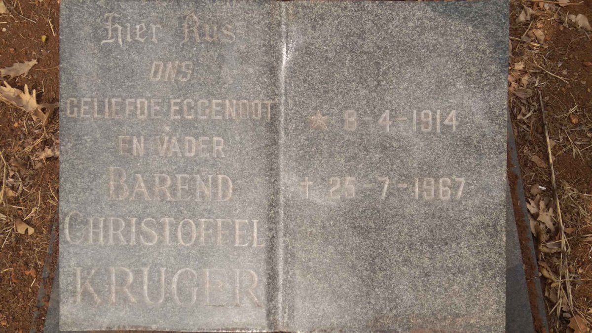KRUGER Barend Christoffel 1914-1967