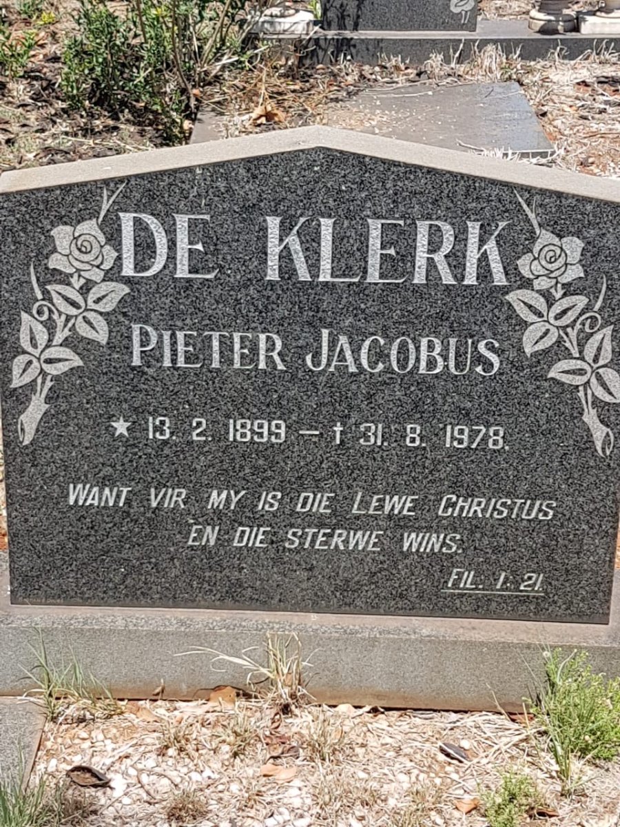 KLERK Pieter Jacobus, de 1899-1978
