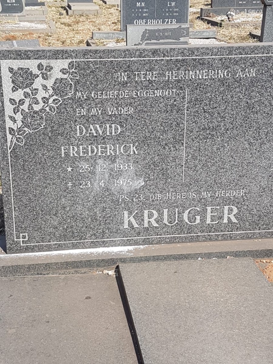KRUGER David Frederick 1933-1975