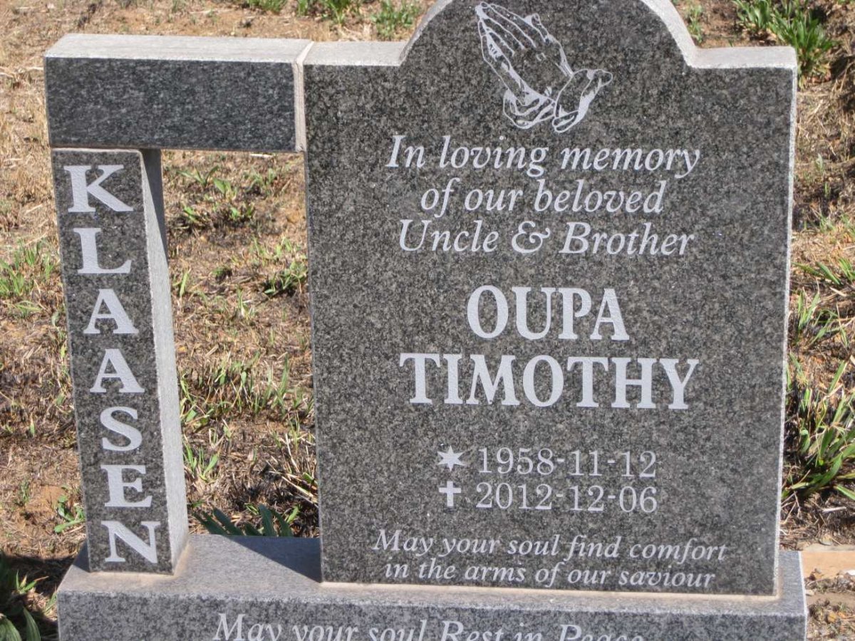 KLAASEN Timothy 1958-2012