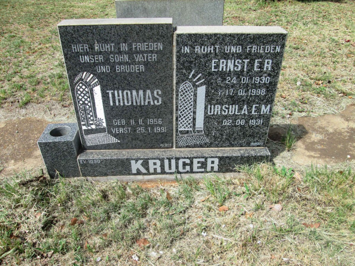 KRÜGER Ernst E.R. 1930-1998 &amp; Ursula E.M. 1931- :: KRÜGER Thomas 1956-1991