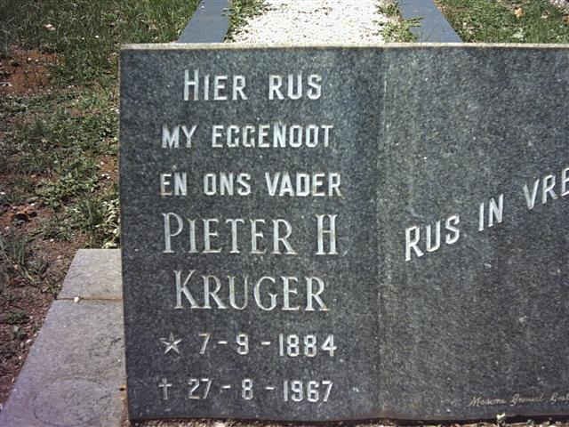 KRUGER Pieter H. 1884-1967