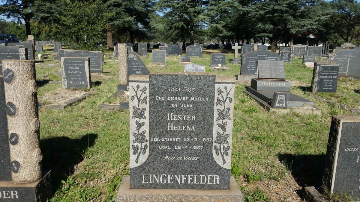 LINGENFELDER Hester Helena nee STEMMET 1897-1967