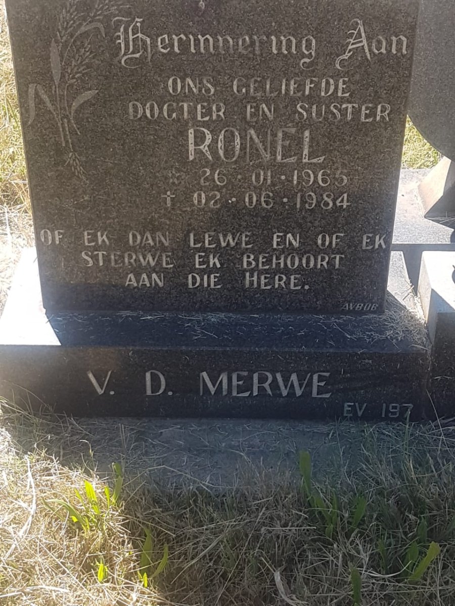 MERWE Ronel, v.d. 1965-1984